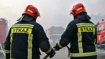 Pożar ciężarówki na działce: strażacy w akcji w obliczu niebezpieczeństwa