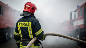 Pożar balkonu w Głogowie: strażacy ratują mieszkańców z płonącego 4. piętra