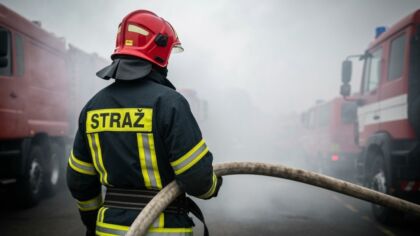 Pożar balkonu w Głogowie: strażacy ratują mieszkańców z płonącego 4. piętra