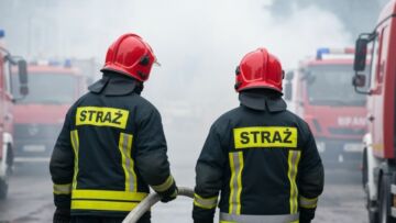 Płonący pustostan w Kotli: strażacy walczyli z ogniem przez całą noc