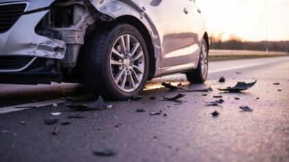 Poważny wypadek na DW 292: pięć pojazdów i motocyklista w ciężkim stanie
